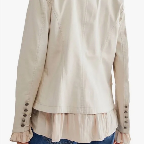 Free People Ruffles Romance Jacket NWT size Large. Hard to find! Natural color - Picture 2 of 6